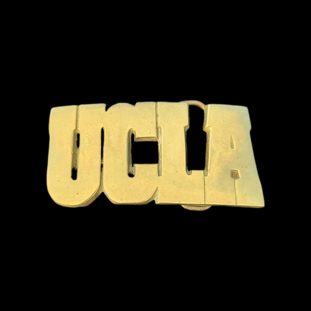 🐻 Vtg. UCLA Solid Brass Letter Belt Buckle - Picture 3 of 7